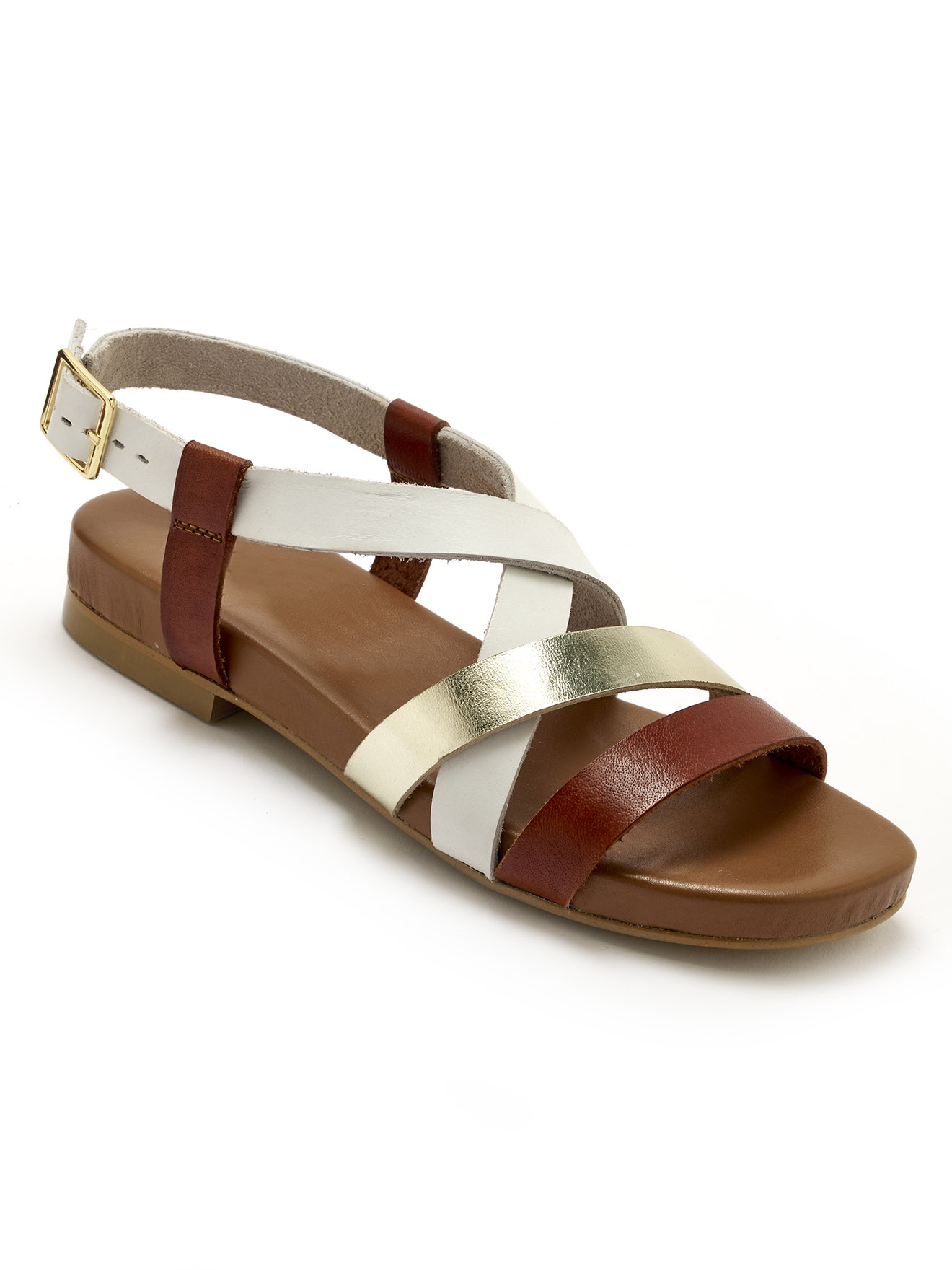 Sandales plates en cuir