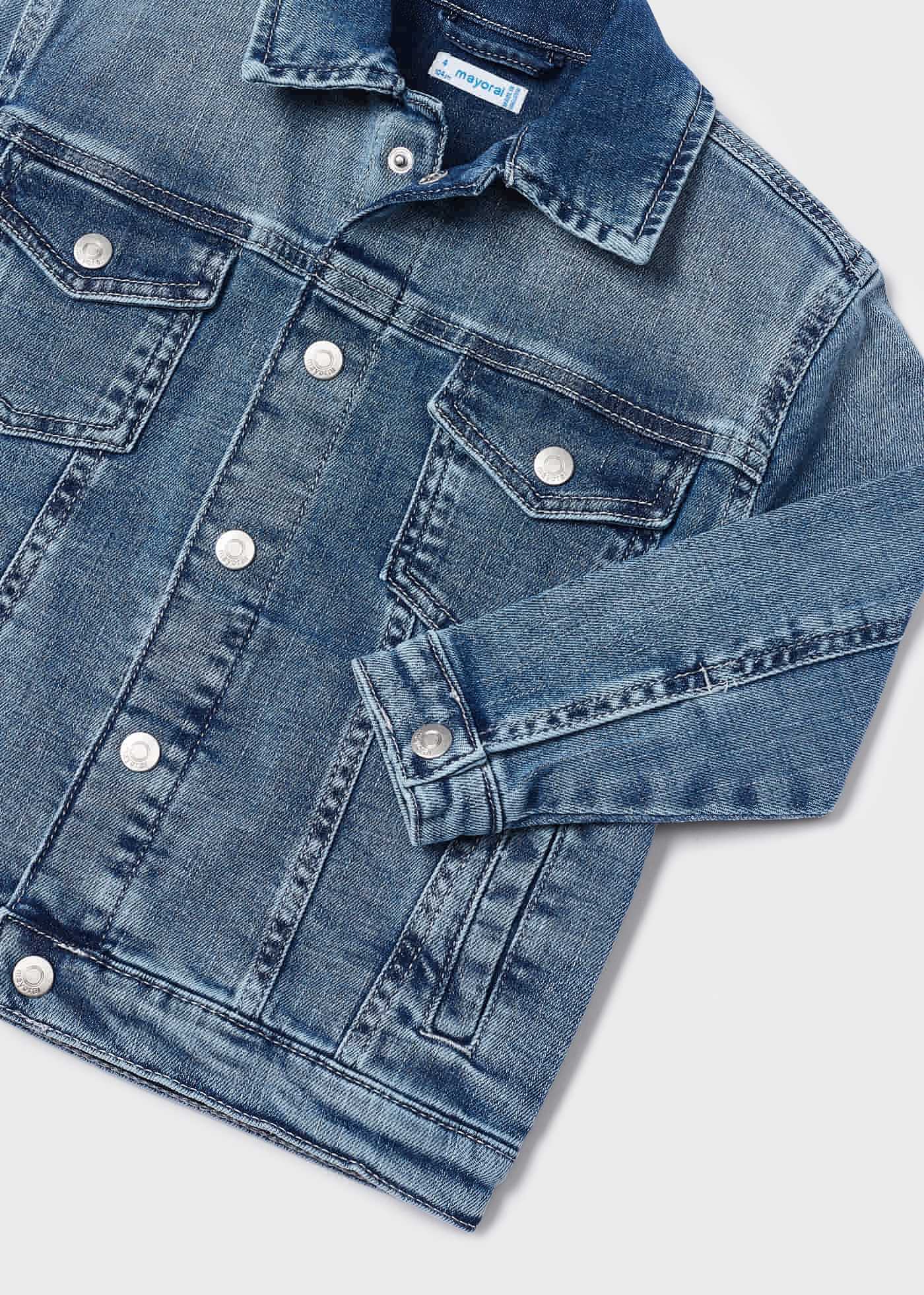 Jaqueta jeans sustentável de algodão para meninos