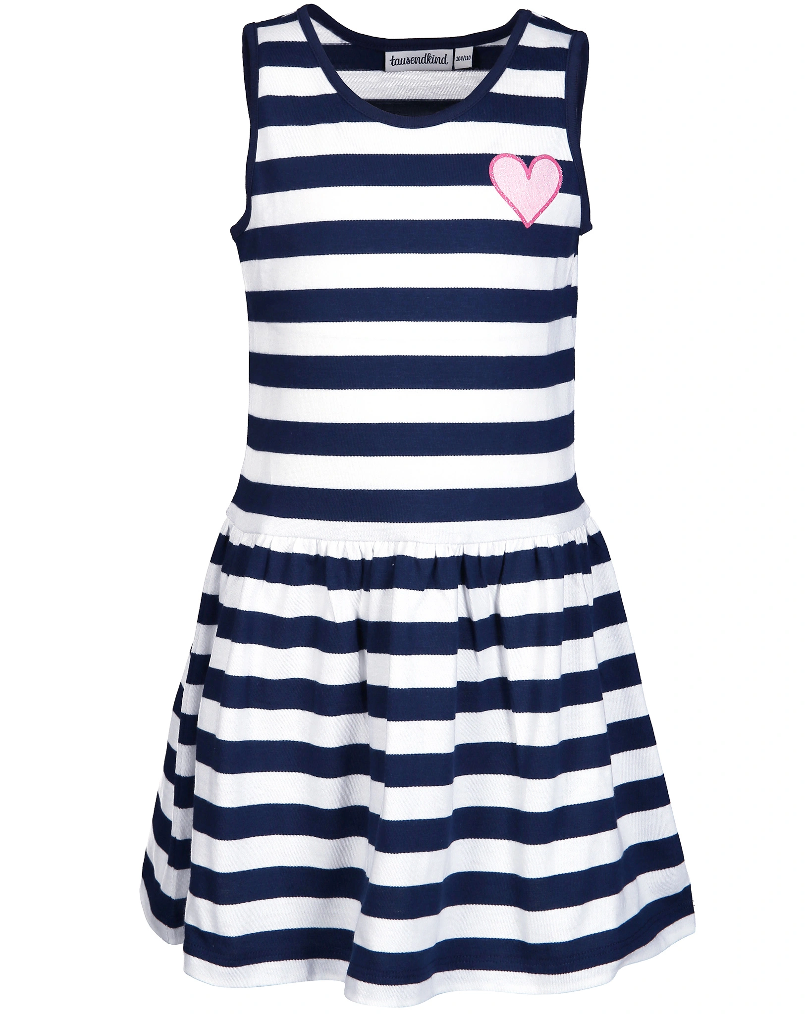 Kleid SMALL HEART gestreift in dunkelblau/weiß