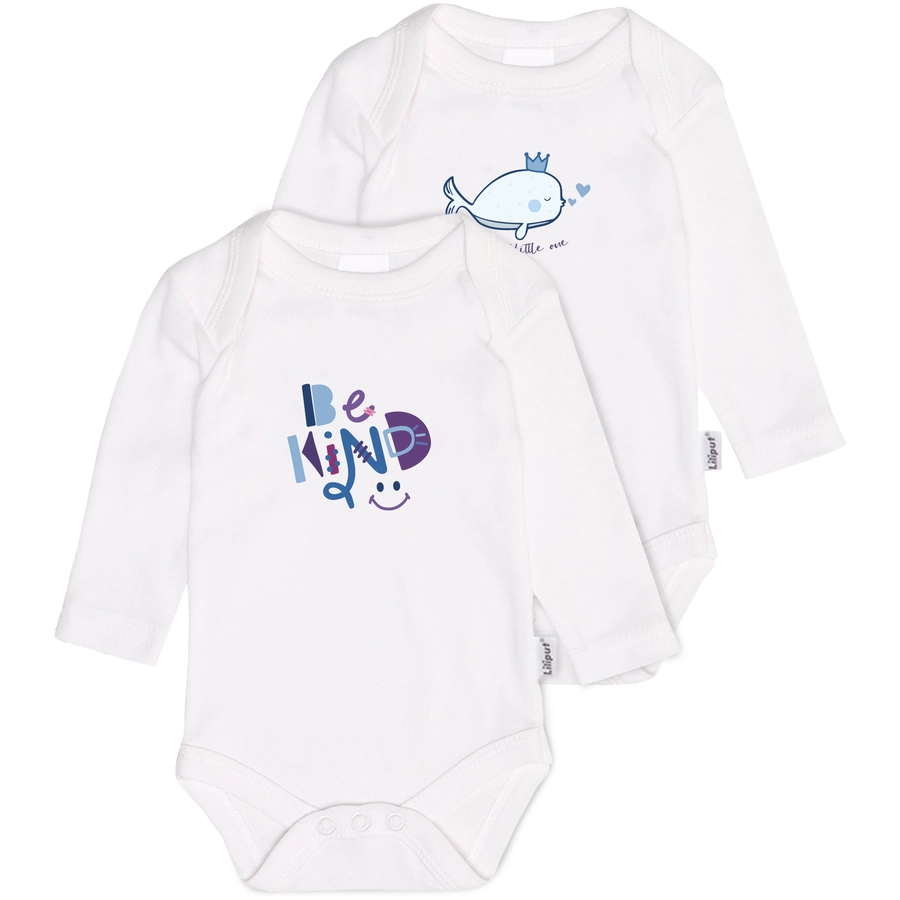 Liliput Baby-Bodies im 2er Set Be kind weiss