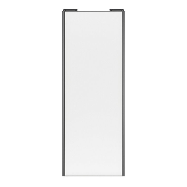 Porte de placard coulissante blanc profil gris GoodHome Arius H. 248,5 x L. 92.2 cm + amortisseurs