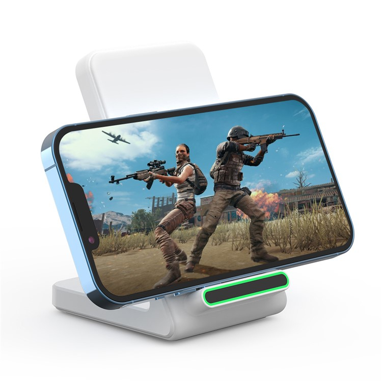 (15W) Qi Wireless Charger Induktionsladegerät Ladestation mit LED - Weiss