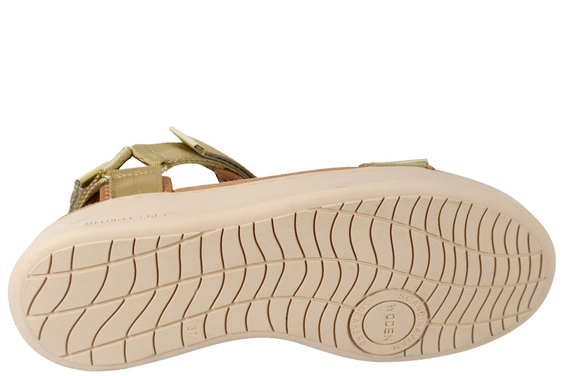 WODEN LINE KHAKI SANDAL I GRØNT TEKSTIL