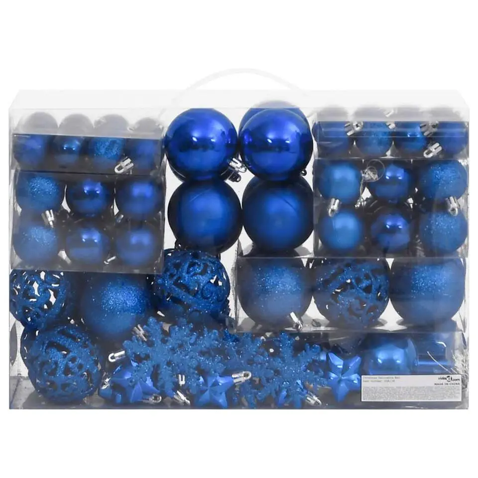 vidaXL - Kerstballenset - Blauw - Polystyreen