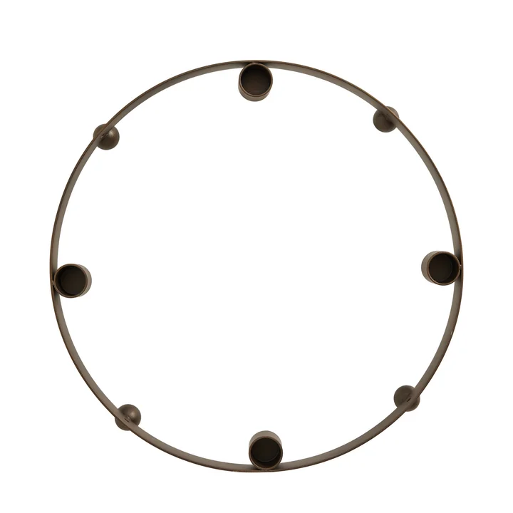 OYOY - Adventskerzenhalter Pearl, Ø 33 x H 5,5 cm, silber