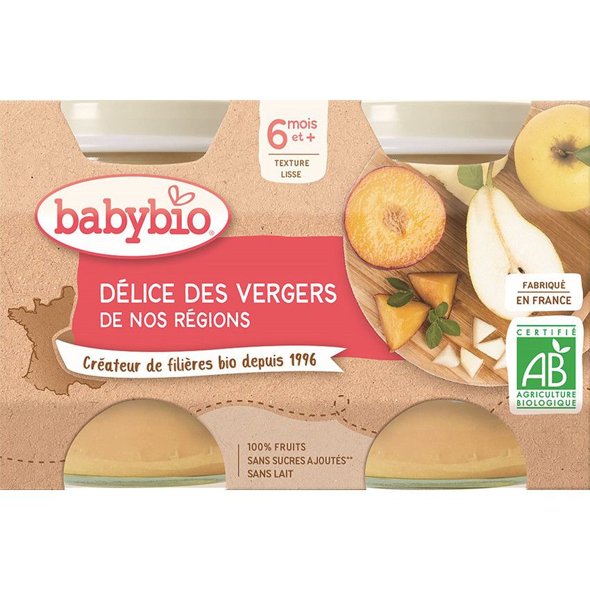 Petits pots sucrés Les Délices des Vergers de nos Régions 2x130g - Doré