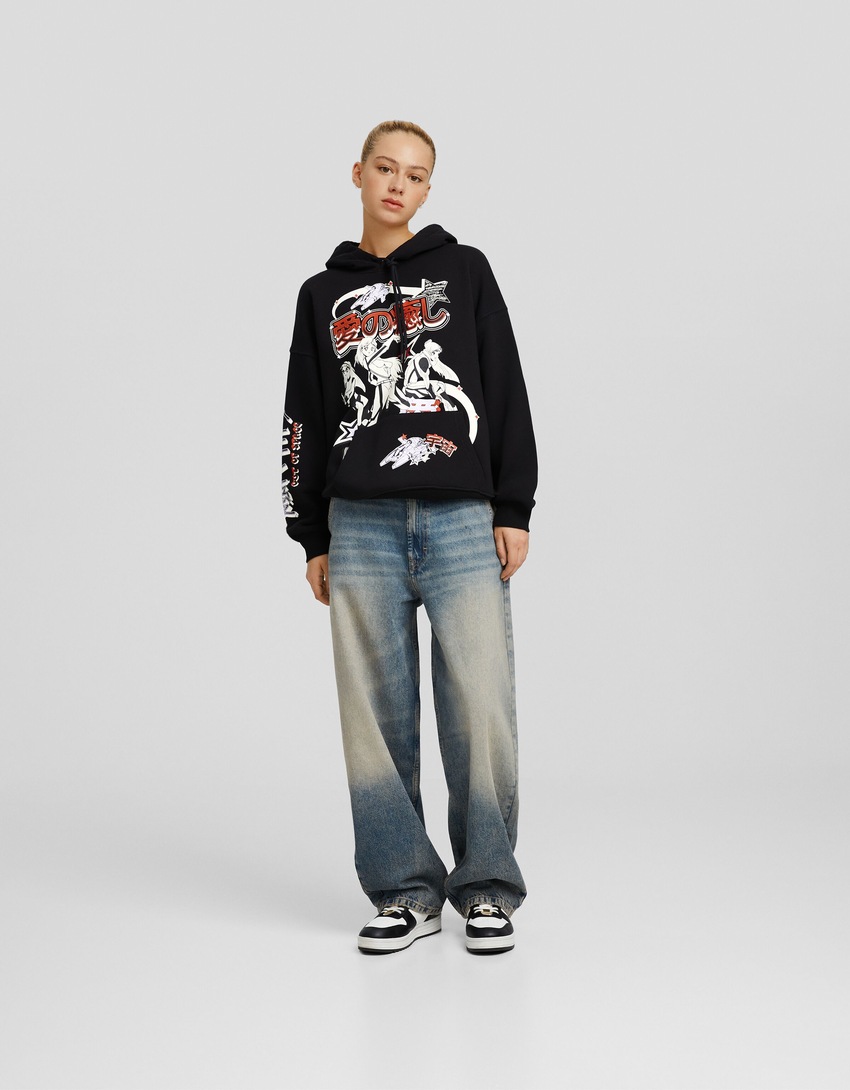 Moletom estampado oversized