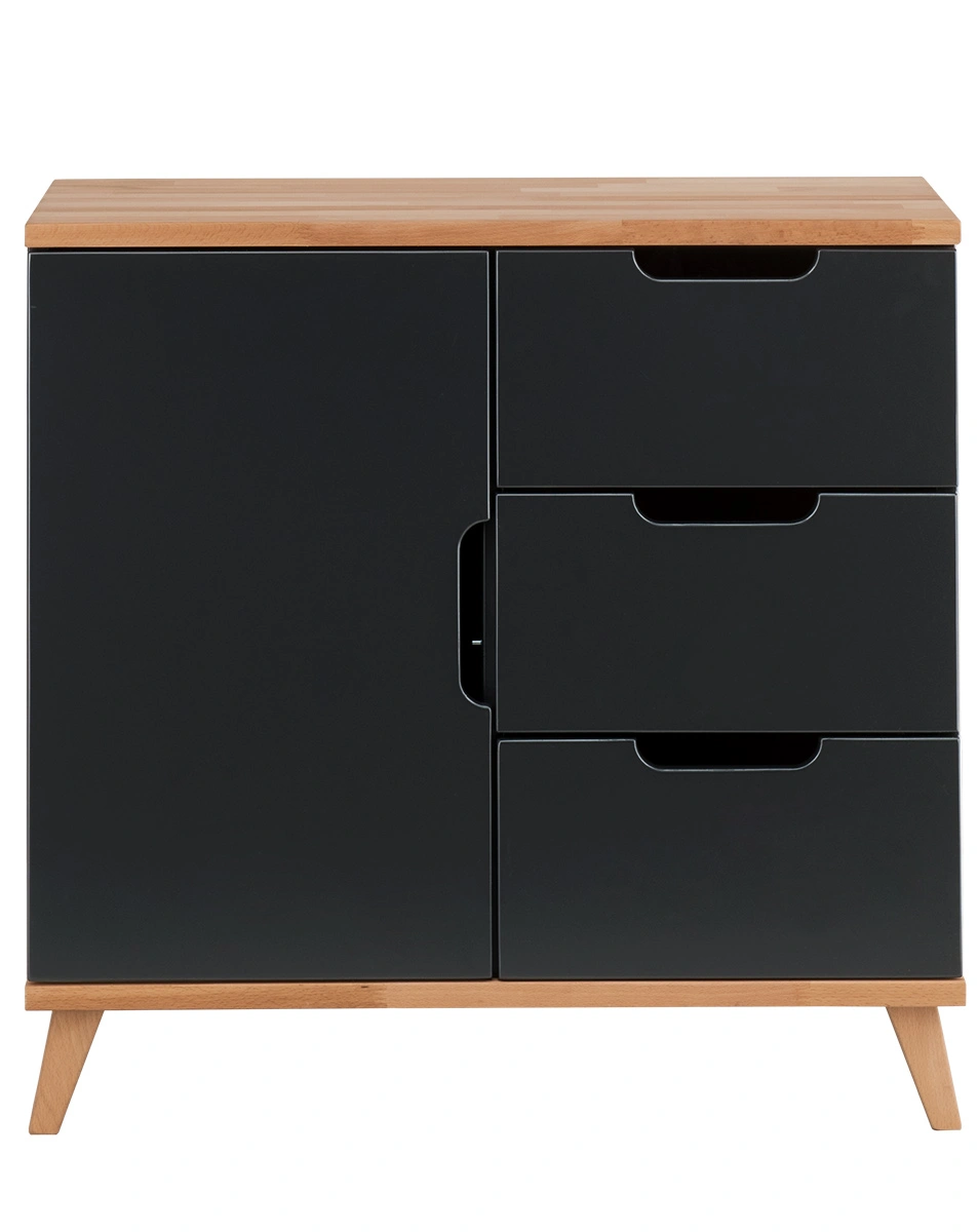 Kommode INFANSCOLOR II (Farbe: anthrazit/Buche)