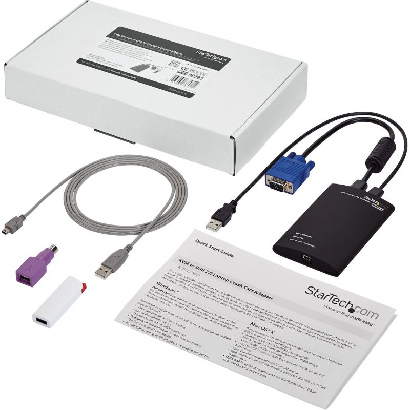 StarTech.com Adaptateur crash cart pour PC portable - Console KVM vers USB 2.0