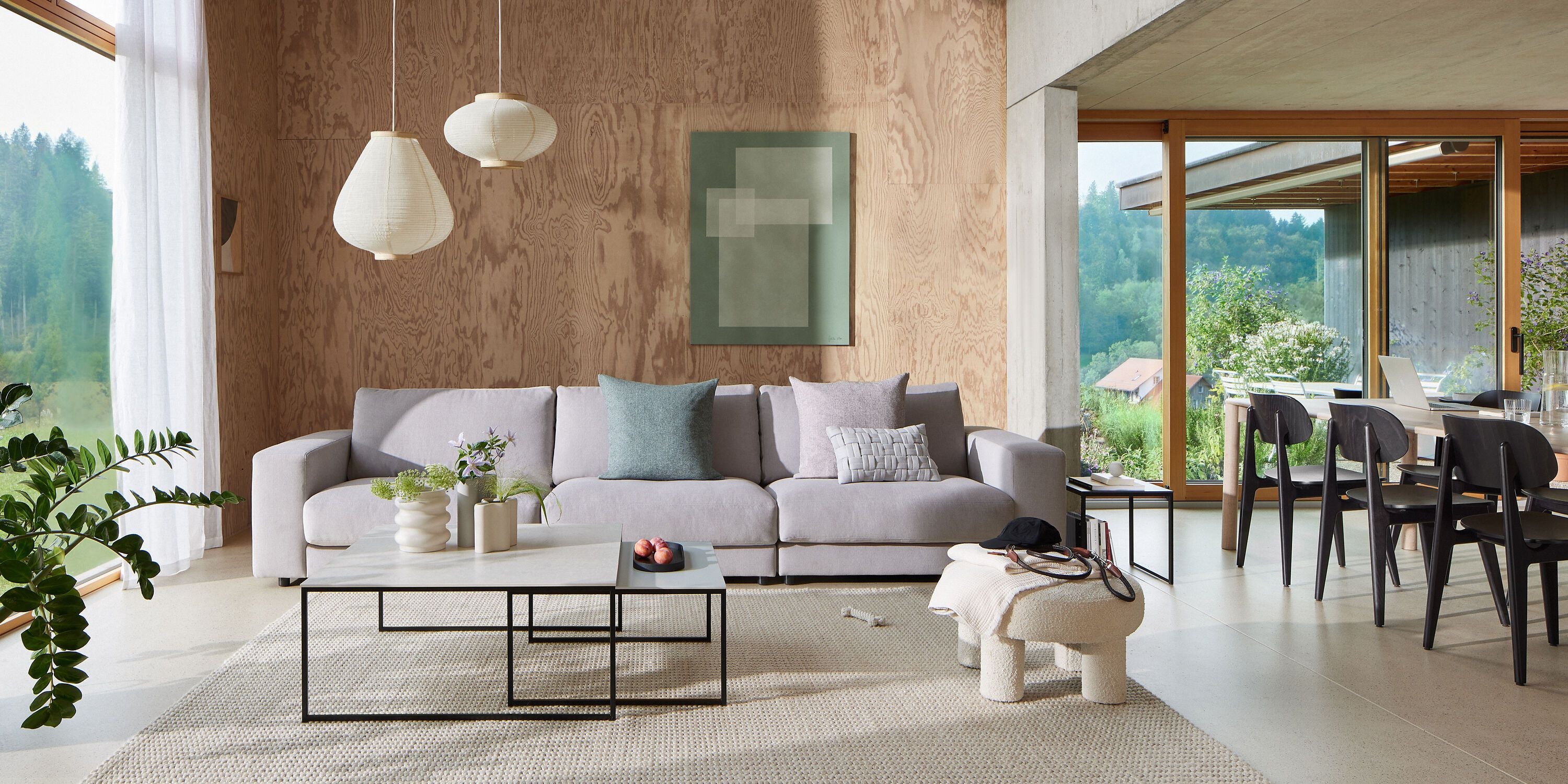 AVEA Salontisch - grau / schwarz / B: 120.0 cm x T: 70.0 cm x H: 44.0 cm