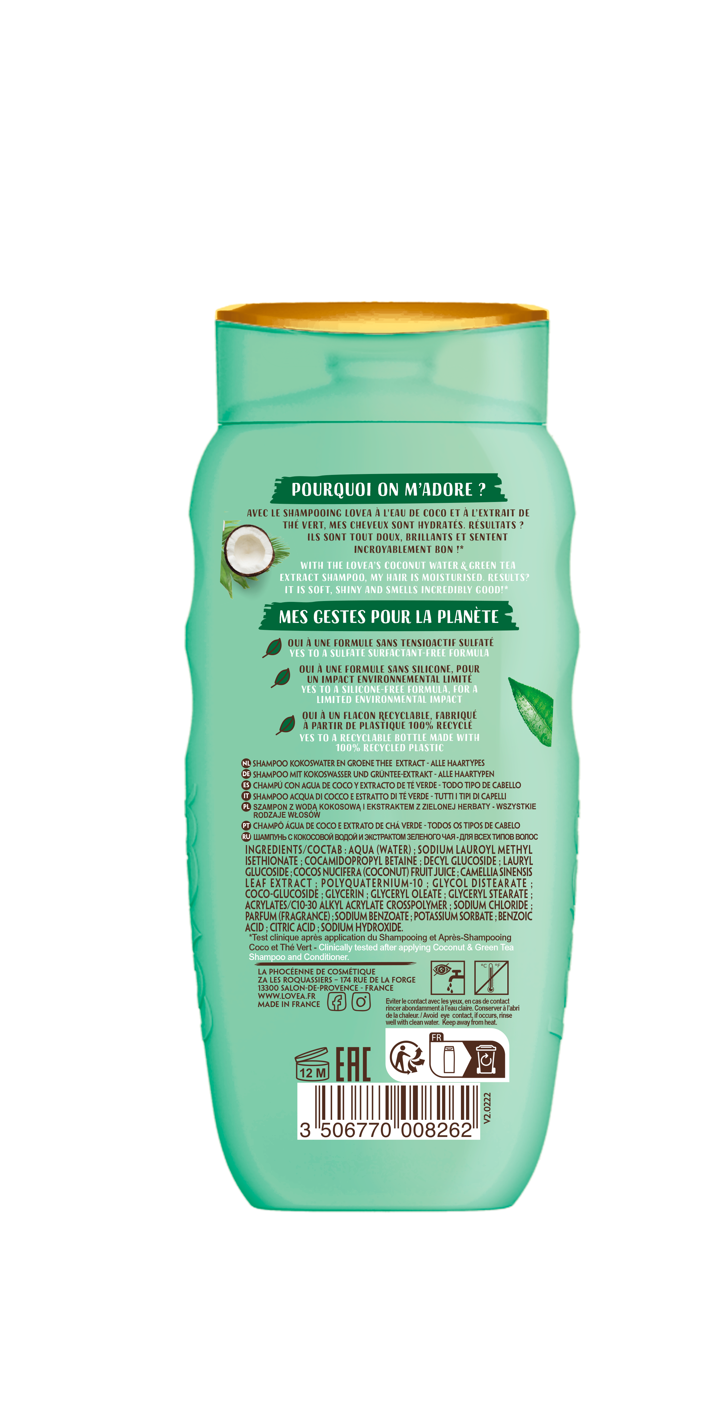 Lovea Shampoo Grüntee Kokos 250 ml