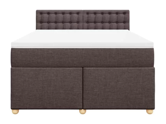 Sommier à lattes de lit avec matelas Marron foncé 160x200 cm