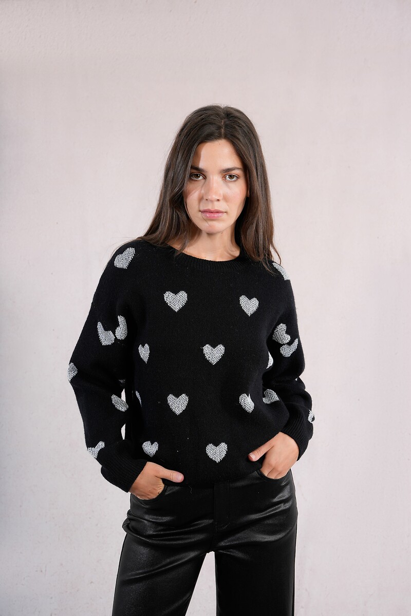 MOLLY BRACKEN<br>Suéter de malha com estampa de coração