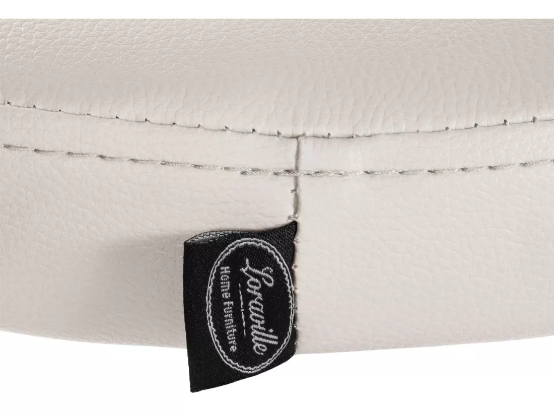 Tabouret de bar - Similicuir & Chrome - Blanc - Ponte