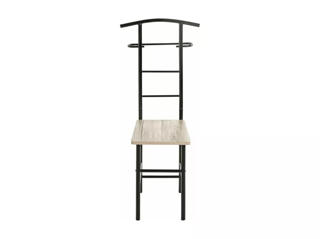 Valet de nuit , valet de chambre en bois coloris chêne San Remo et métal noir -longueur 46 x profondeur 46 x hauteur 109 cm