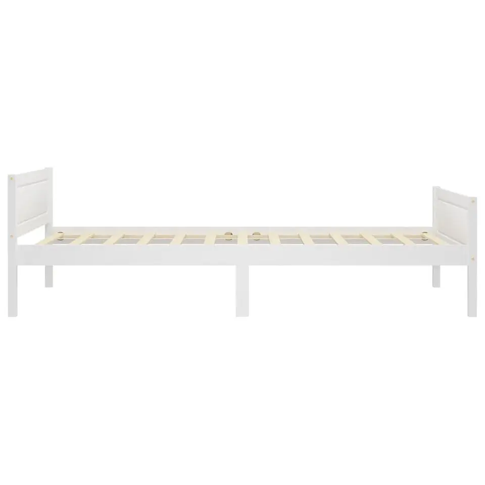 vidaXL - Eenpersoonsbed met hoofdbord - Wit - Massief grenenhout - 90x200 cm