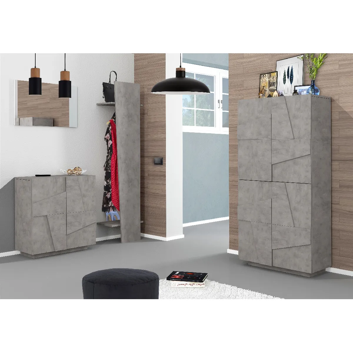 ALTER Étagère à chaussures moderne - Gris ardoise