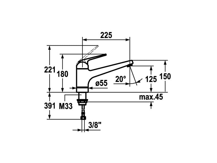 KWC Küchenarmatur DOMO mit Hebelmischer & Schwenkauslauf Hebelmischer Küchenarmatur mit 160° Schwenkauslauf