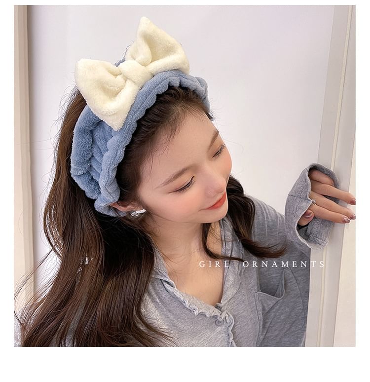 Miumi - Bow Coral Fleece Gezichtsreiniger Hoofdband