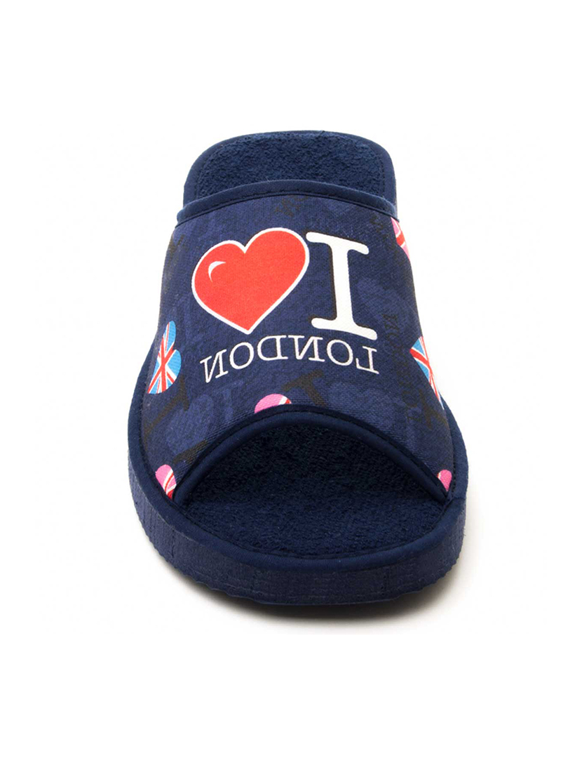 I Love London Slippers Blue