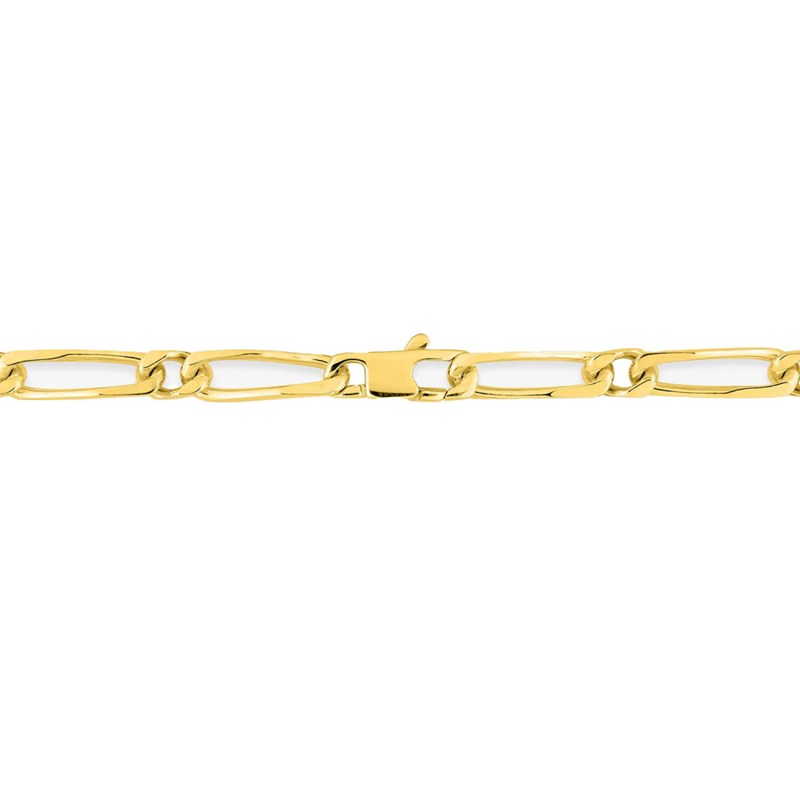 Bracelet Mixte 18 cm - Cheval alterné - Or 18 Carats - Largeur 4 mm