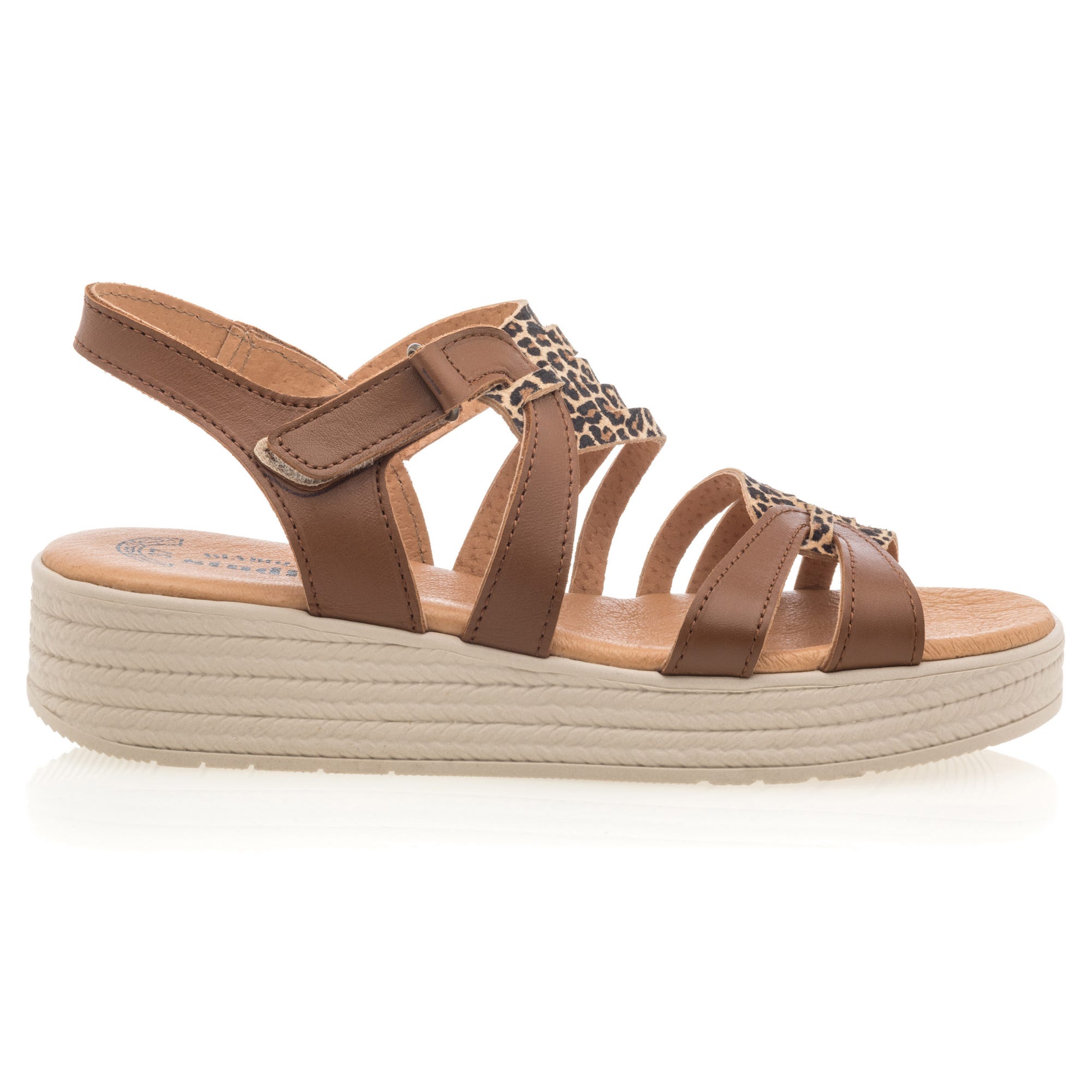 Sandales Femme en cuir cognac