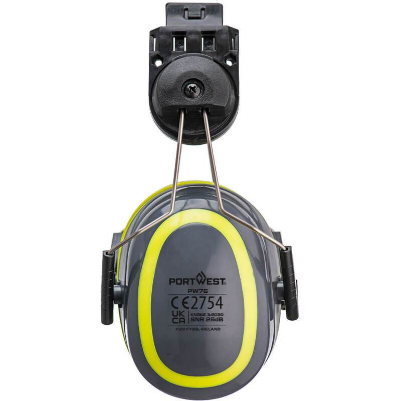 Portwest PW76 Coquilles anti-bruit HV Extreme clipsable Gris/Jaune