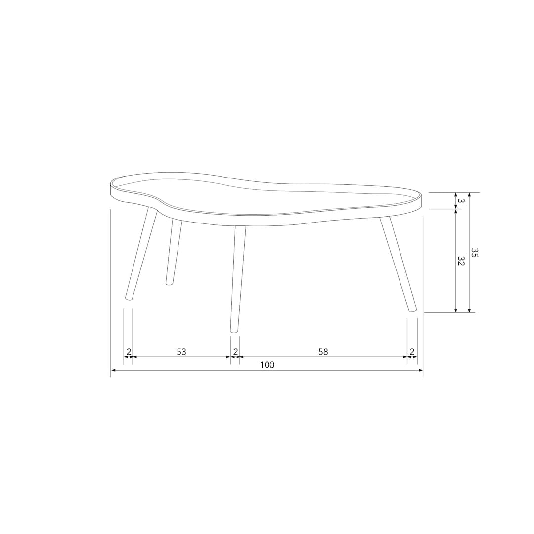 Beistelltisch MAE 100 x 58 cm hellbraun