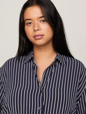 Vestido camisa Curve Crepe com cinto na altura do joelho