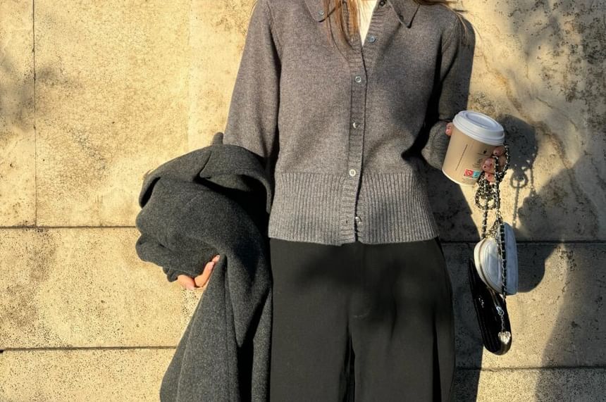 Joyciful - Effen vest met kraag