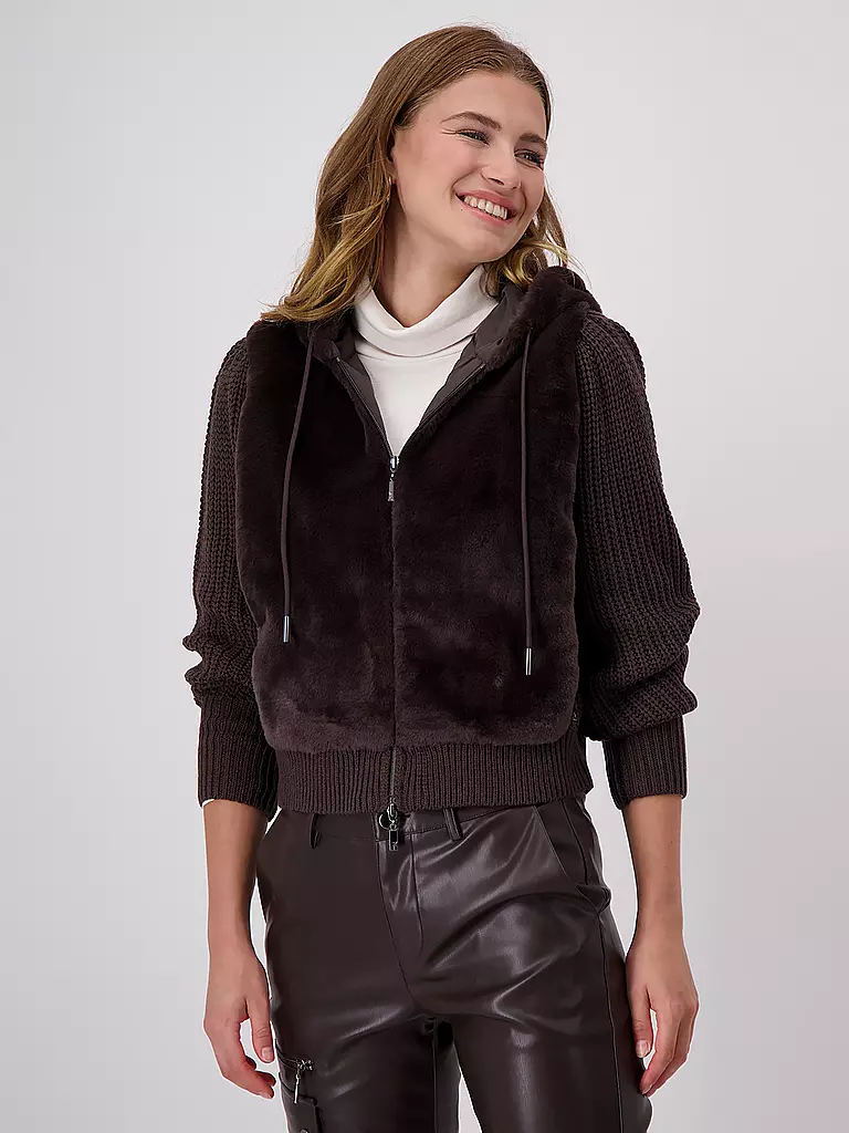 MONARI Jacke in Felloptik  braun