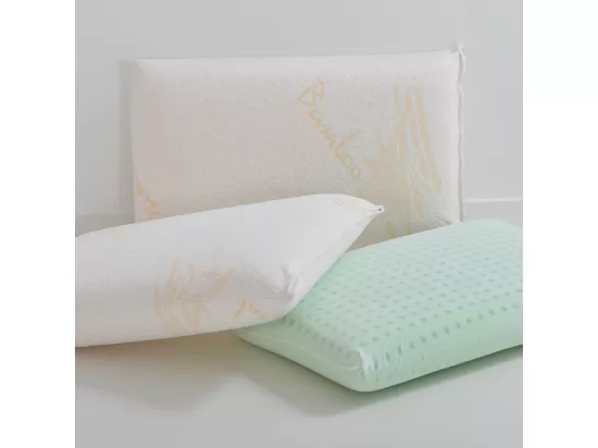 OLYMPE LITERIE | Lot de 2 oreillers 40x60 cm BAMBOO | Mousse avec mémoire de forme