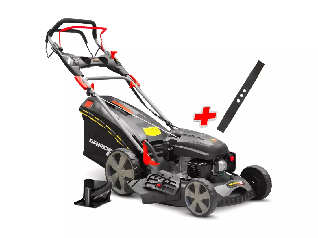Tondeuse thermique autotractée 170.1cc - 50.8cm livrée avec 2 lames + mulching et éjection latérale - Gardeo Pro