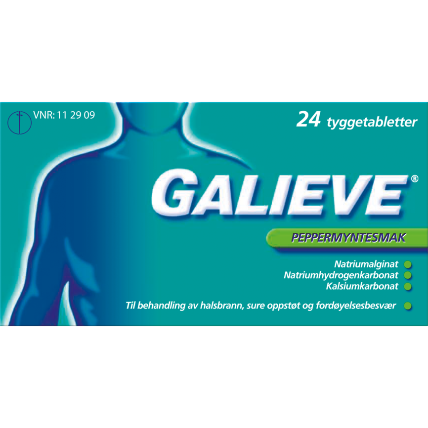 Galieve tyggetablett 250 mg/133,5 mg/80 mg