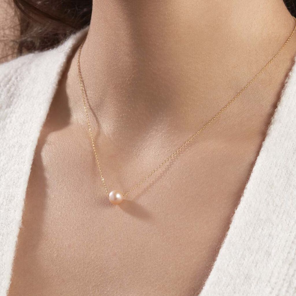 Collier Sissy Or Jaune Perle De Culture