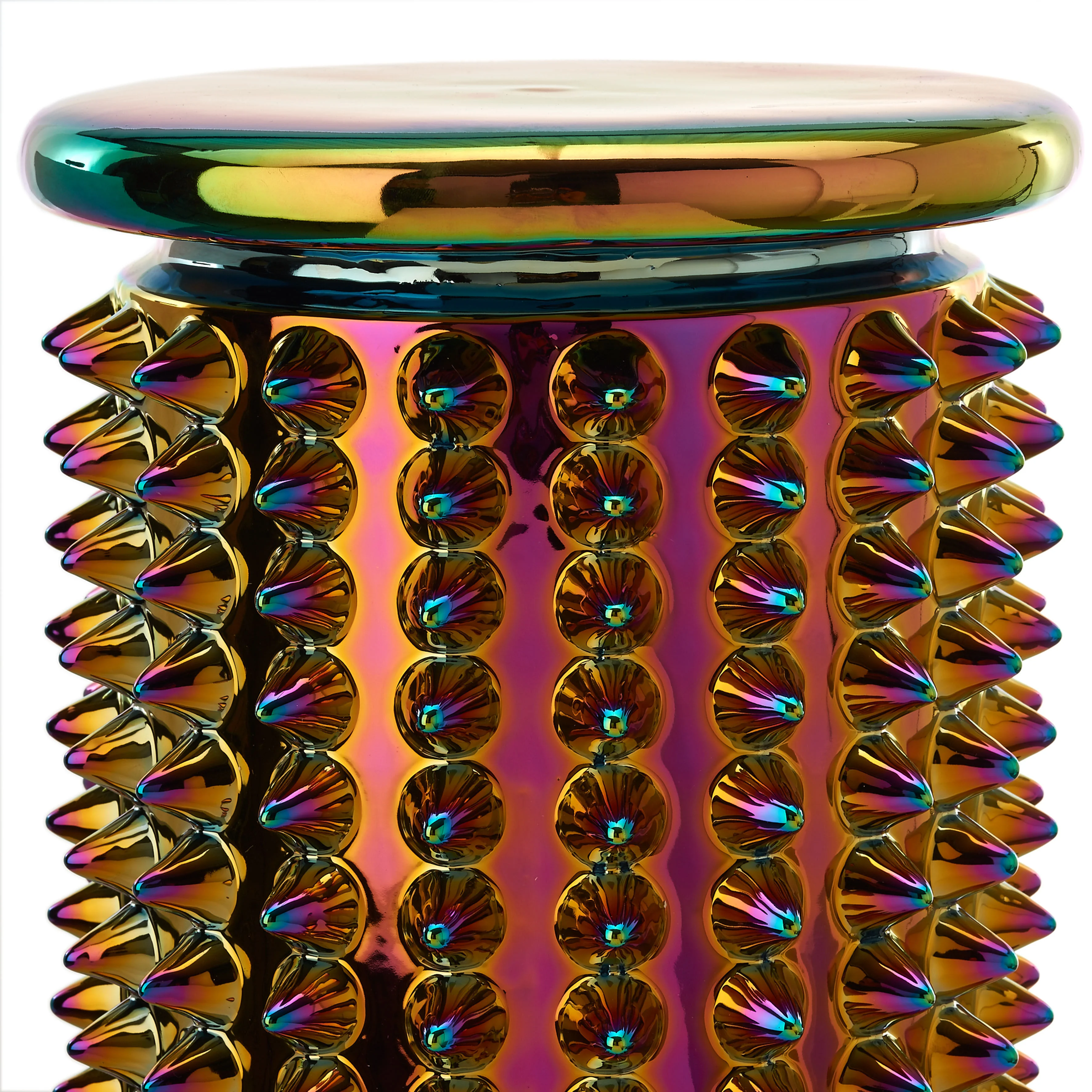 OILY SPIKES - Tabouret céramique | Multicolore