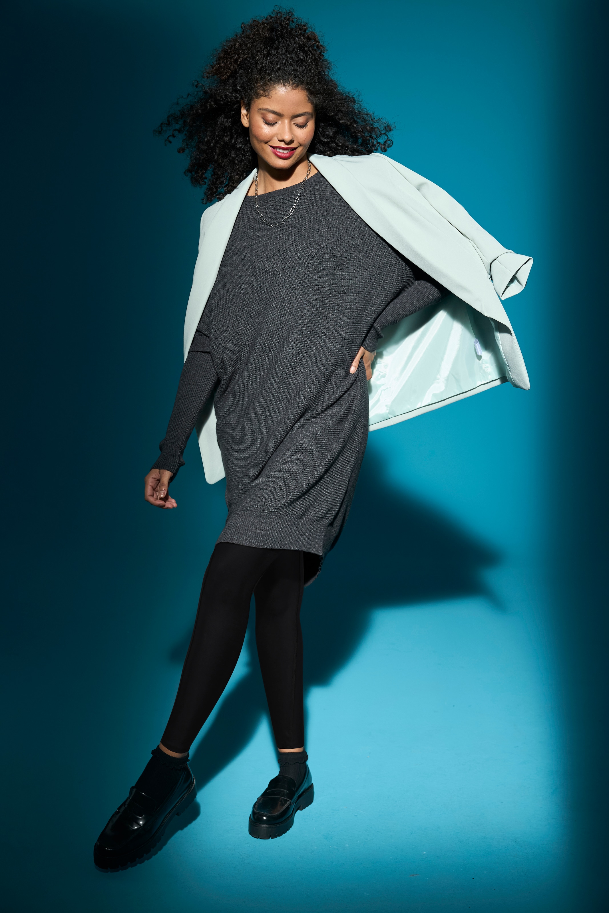 Laura Scott Longpullover , in oversized Form mit Rippstruktur