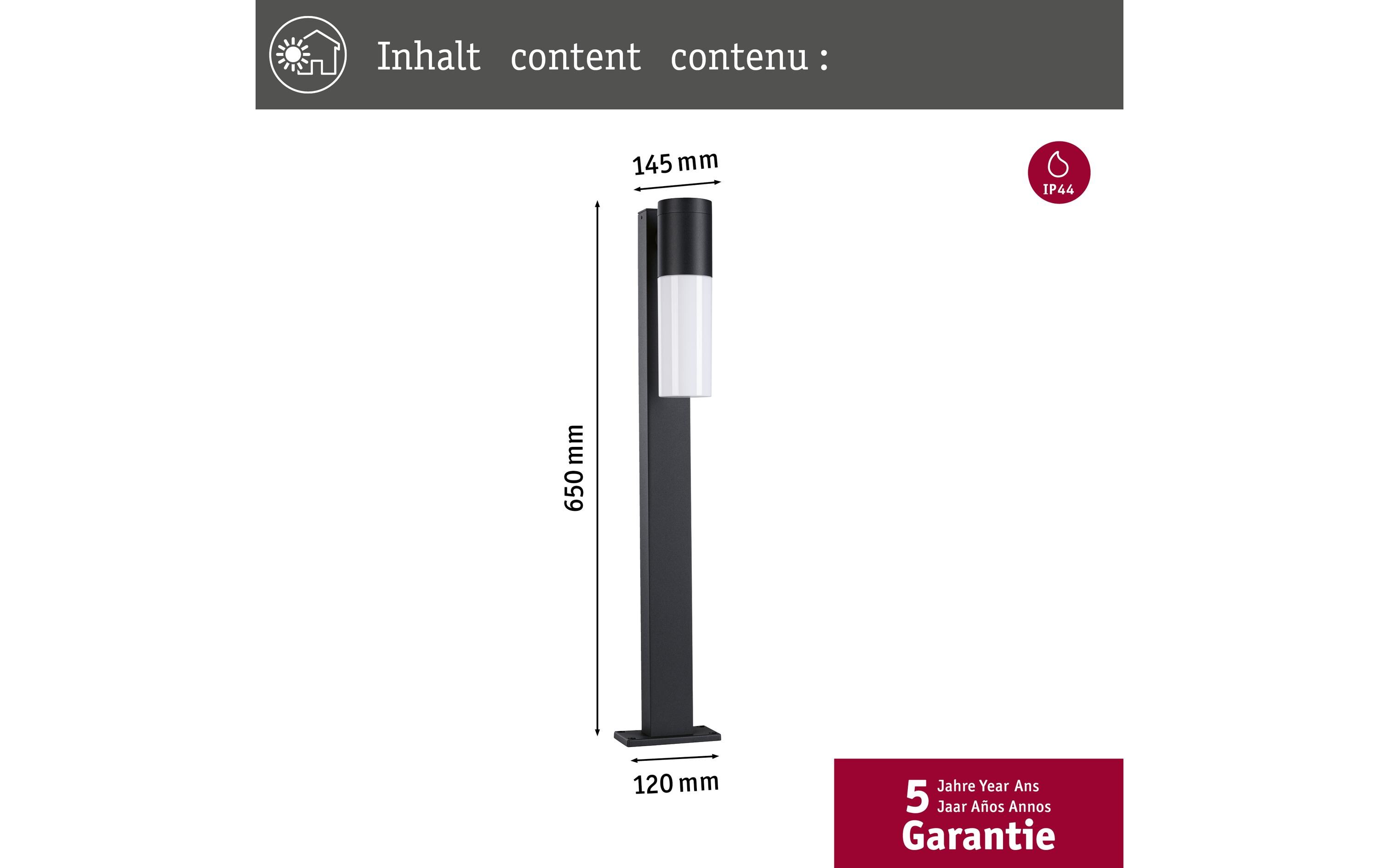 Sockelleuchte LED Tralia E27, 10W, Anthrazit<br>LED Pollerleuchte
