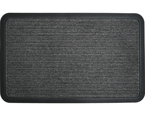 Geribbelde mat met rubberen rand, antraciet, 50x80 cm