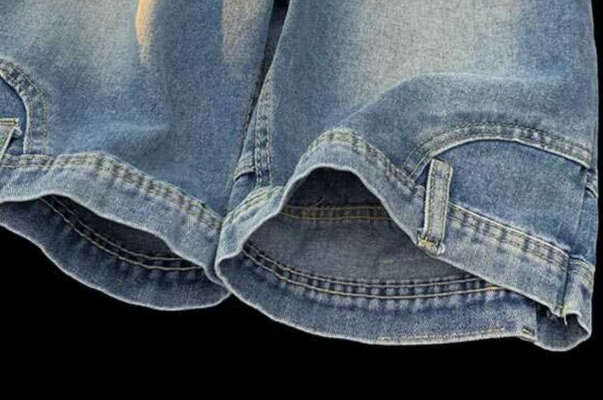 Fushet - Gewassen denim shorts met elastische taille