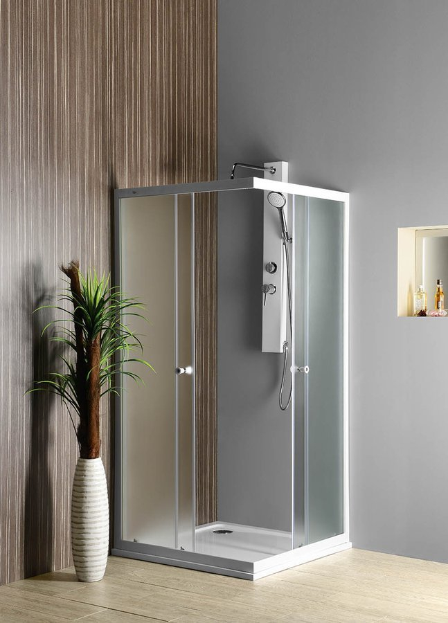 Aqualine Alain vierkante douchecabine 80x80cm mat glas