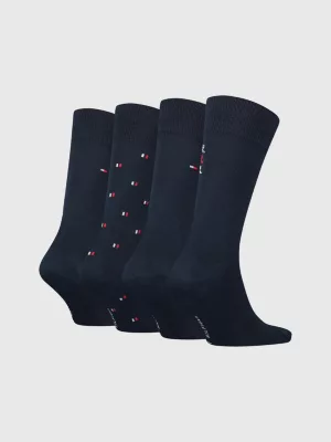 Caixa de presente com 4 pares de meias clássicas com estampa de bandeira.