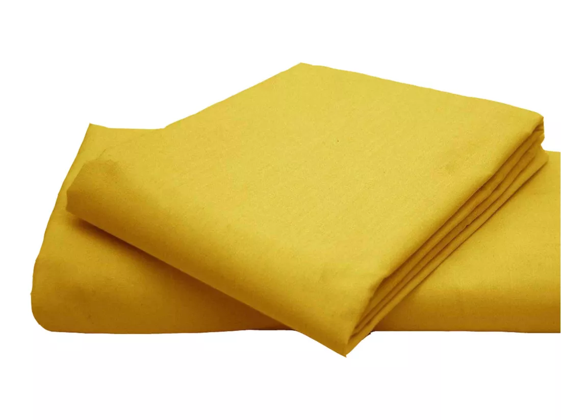 Drap plat bébé coton bio 118x180 jaune or