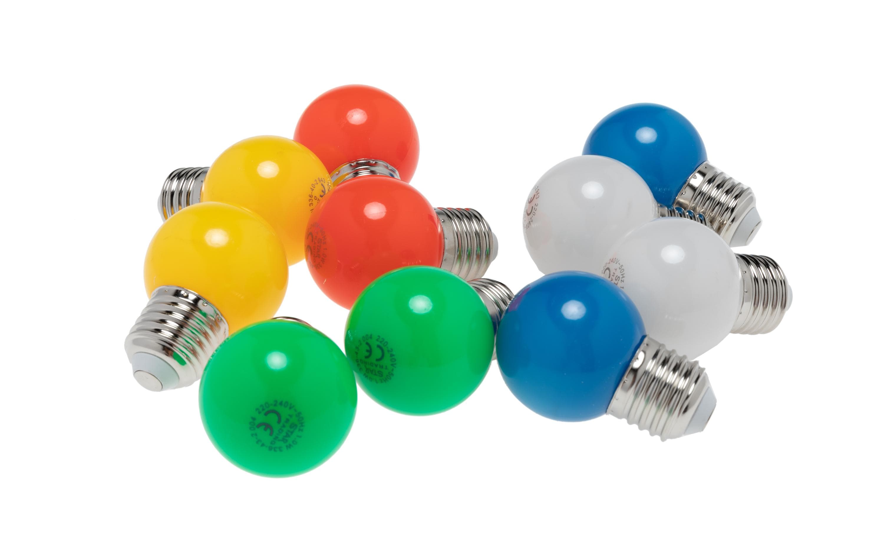 Lampe E27, mehrfarbig Mehrfarbig, 10 StückErsatzleuchtmittel 10er Set