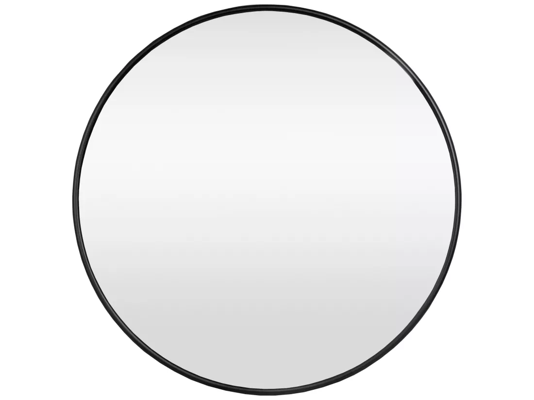 Miroir mural Ordona diamètre 40 cm cadre en aluminium noir [en.casa]