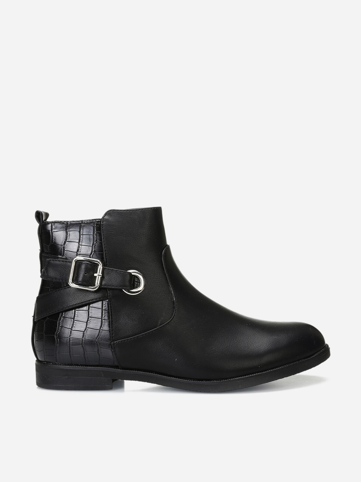 Bottines bi-matière grandes tailles- Noir