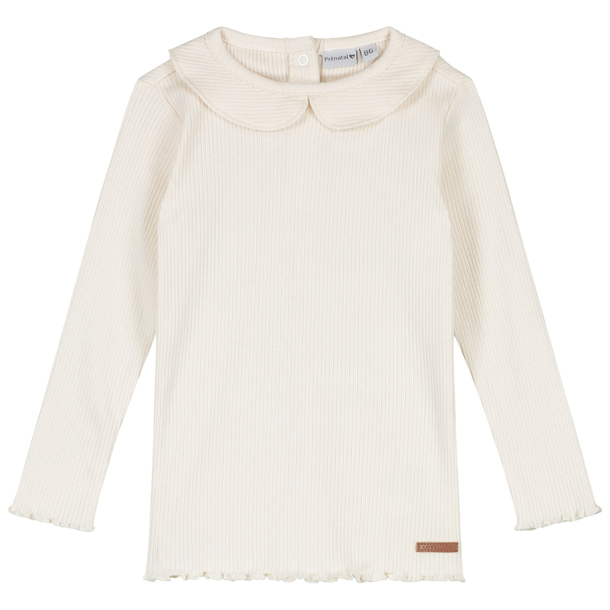 Prénatal baby shirt lange mouwen effen wit