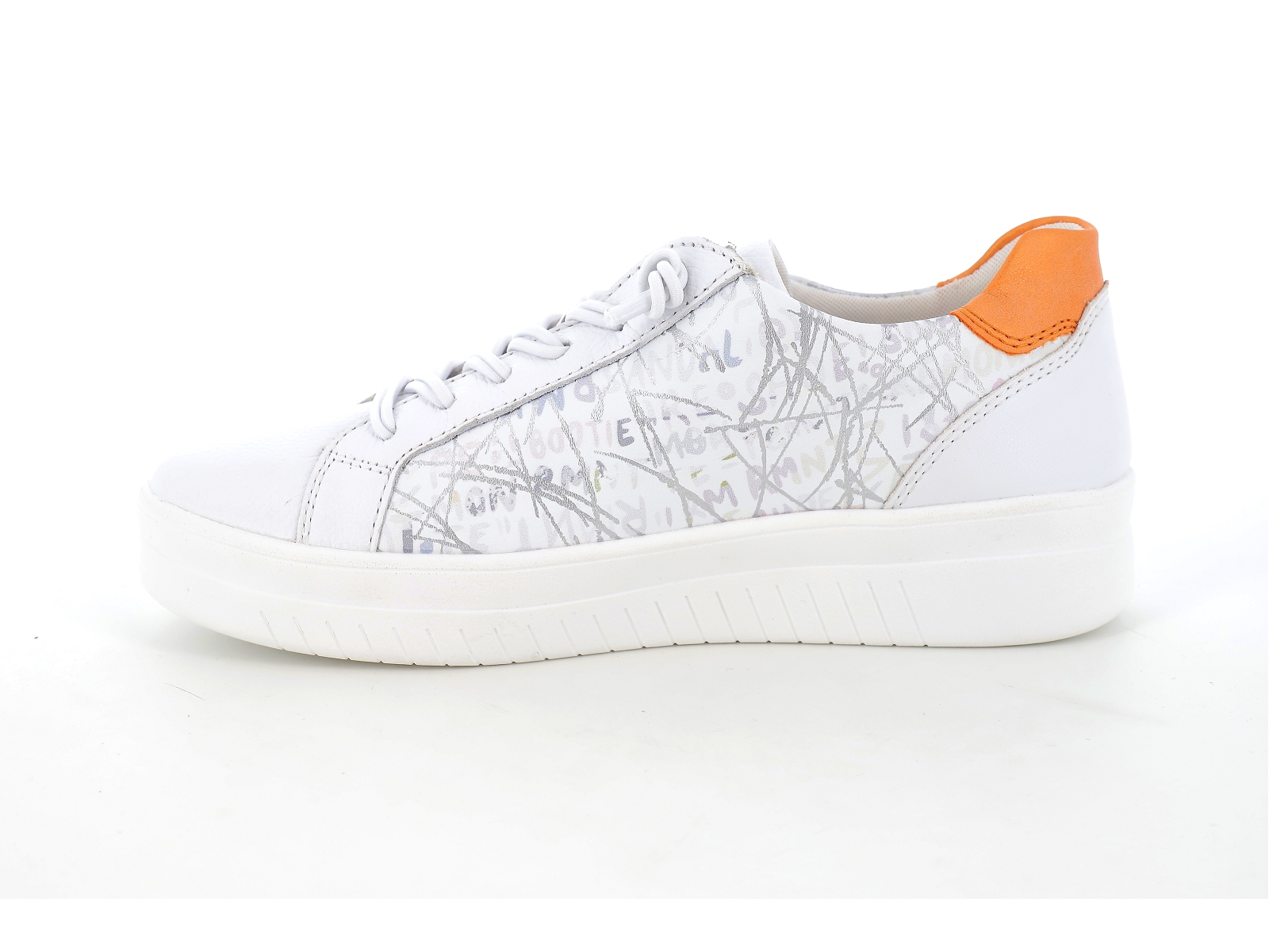 Remonte-D0J00 Cuir Blanc Orange