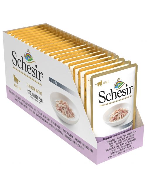 Schesir Cat Maaltijdzakjes Adult In Gelei 85 g - Kattenvoer