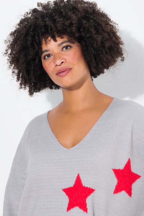 Pullover, oversized, Sterne, Langarm